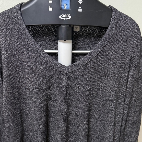 Wilt Charcoal Long Sleeve V-Neck Top - Picture 3 of 5